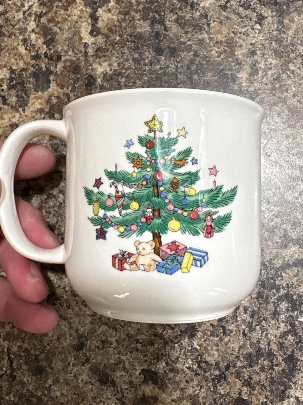 Nikko Ceramics White Mug with Colorful Christmas Tree